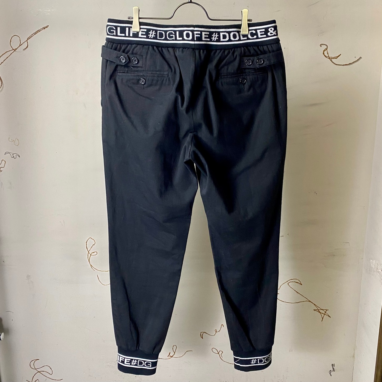 DOLCE&GABBANA black track pants “DG KING#DG LIFE”