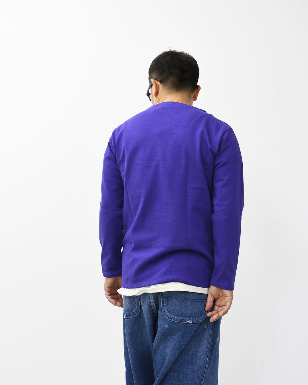 SAINT JAMES (セントジェームス) OUESSANT バスクシャツ パープル 6 (L) SAINT JAMES - SAINT JAMES / セントジェームス | OUESSANT SOLID