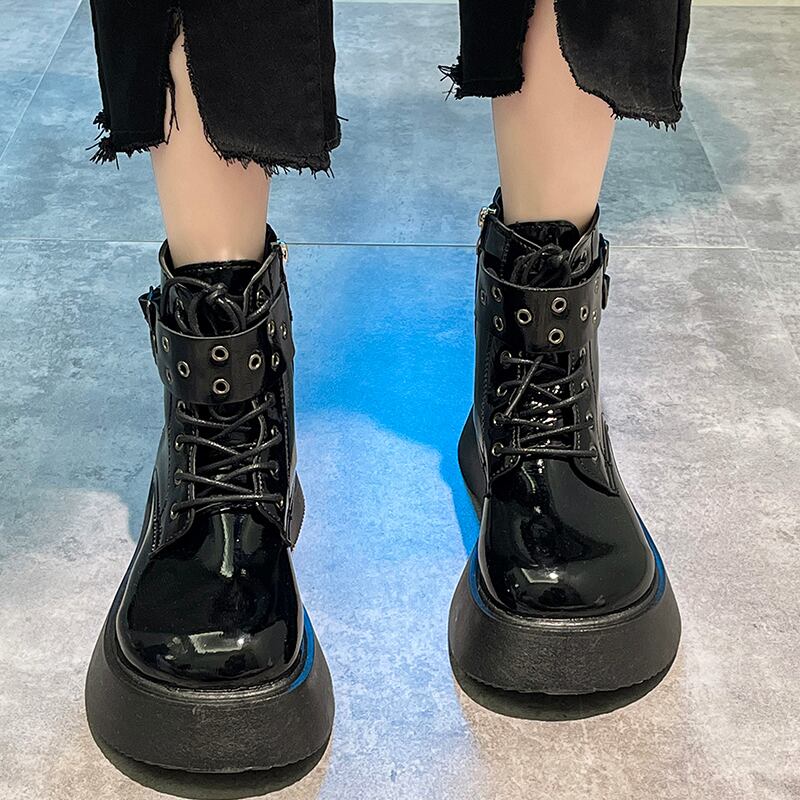 ブーツスプリングオータムレッドスタイルショート 靴 シューズ 春物 秋物 ラウンドトー 部族の婦人靴88798934104