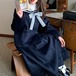 【2点セット】配色セーラーカラーリボンジャケット+Aラインスカート ・79090