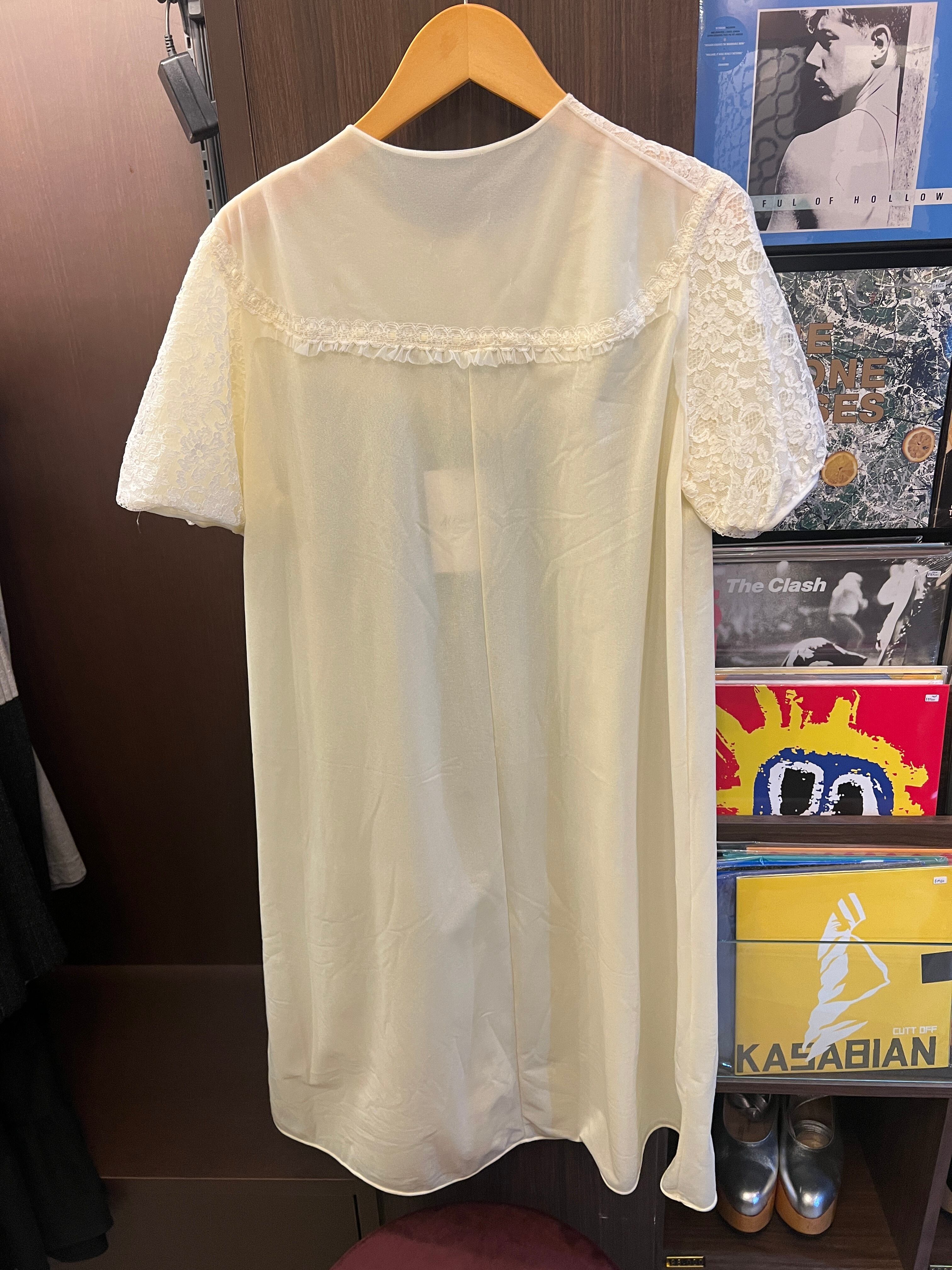 UK Vintage / vintage see-through design white one-piece. | AURA JAPON