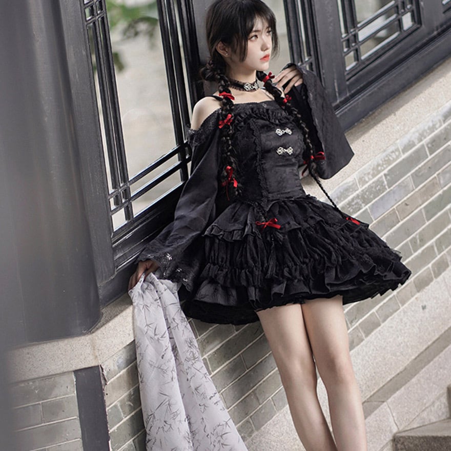 オフショルダー フレアスリーブ トップス 長袖 姫袖 ブラウス 付け袖