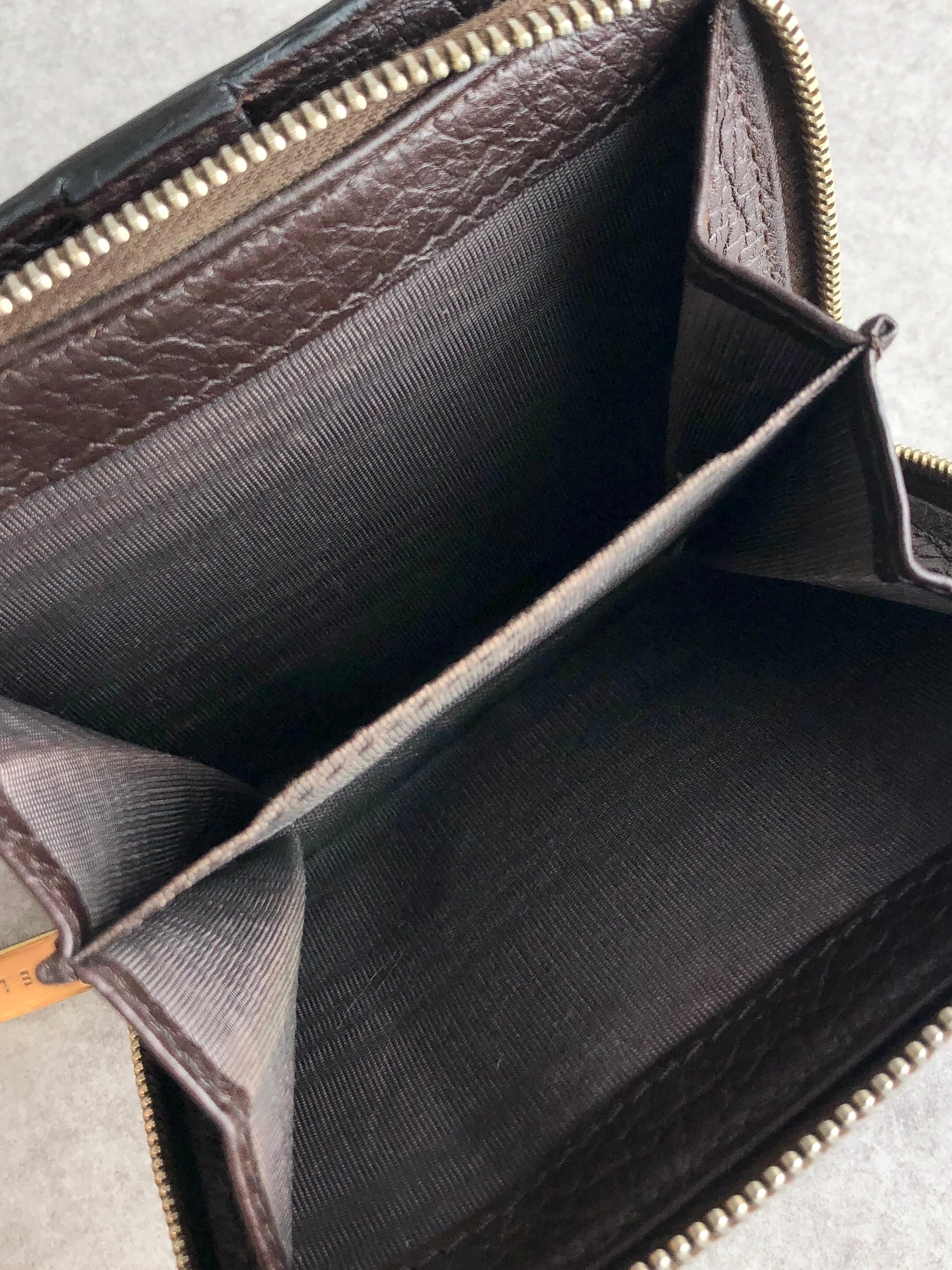 CELINE セリーヌ 財布 ブラウン ブラゾン型押し レザー vintage