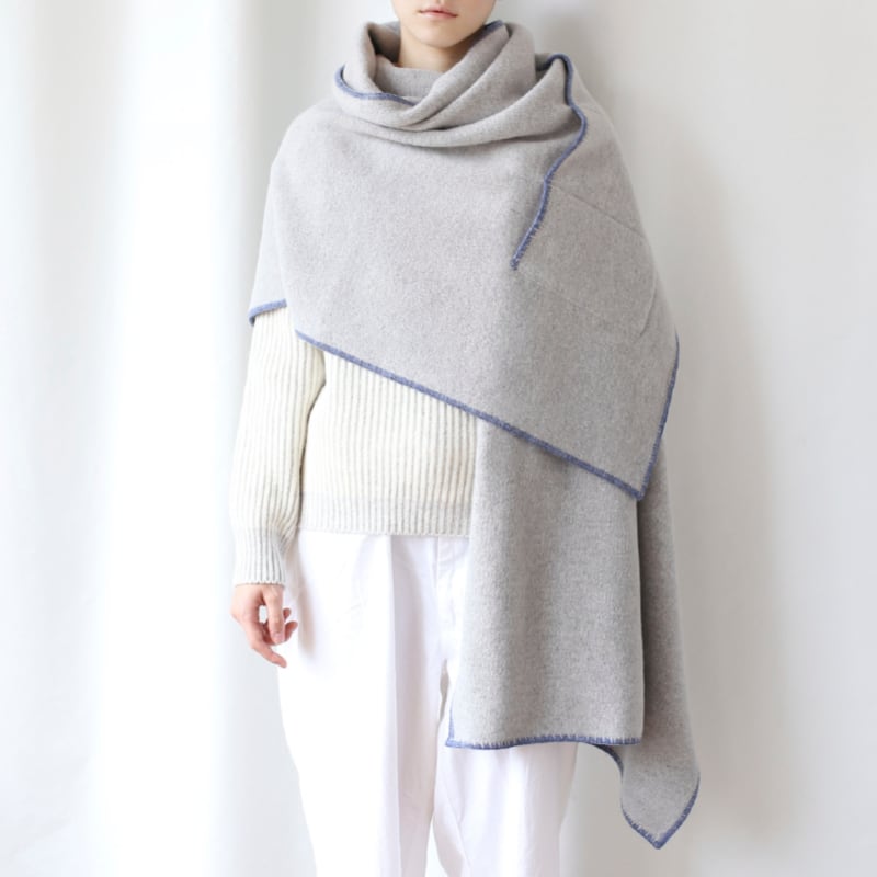 完売御礼_410004 Large size Stole（Lグレー × Lブルー）