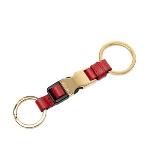 プラダ キーホルダー バッグチャーム 1PP110 ゴールド レッド メッキ レザー レディース PRADA 中古