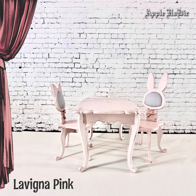 テーブル＆チェア L　Lavigna Pink  Dining set L・ ラヴィーニャ ピンク ダイニングセット (ブライスサイズ 1/6 )