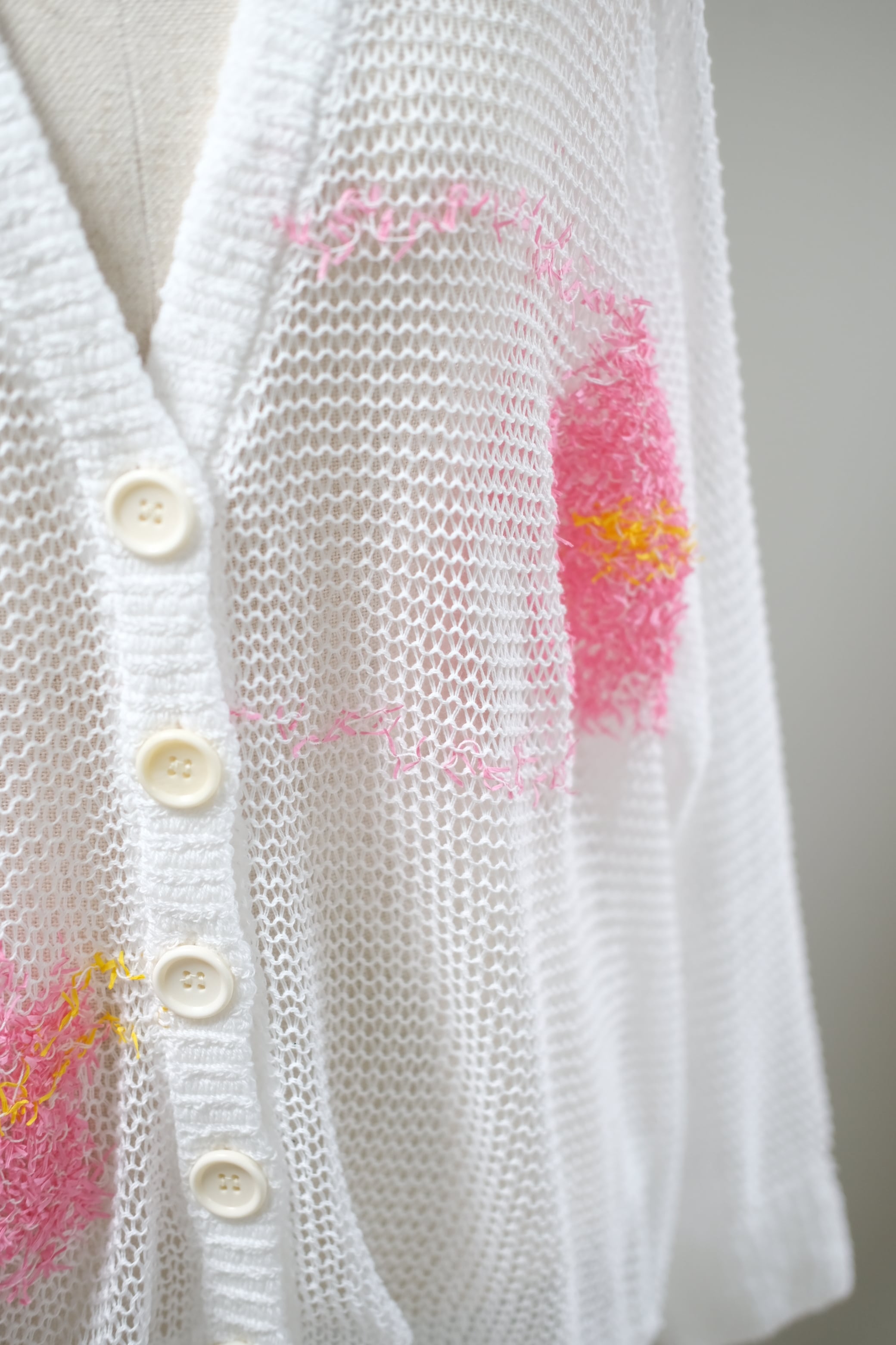 未使用KotaGushiken FloatingFlowerWashiカーデ　白 未使用KotaGushiken FloatingFlowerWashiカーデ白