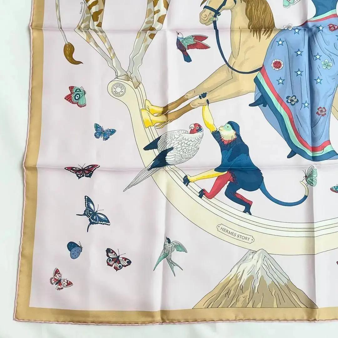 HERMES 大判スカーフ カレ90 STORY ピンク 2022SS | Swal vintage 