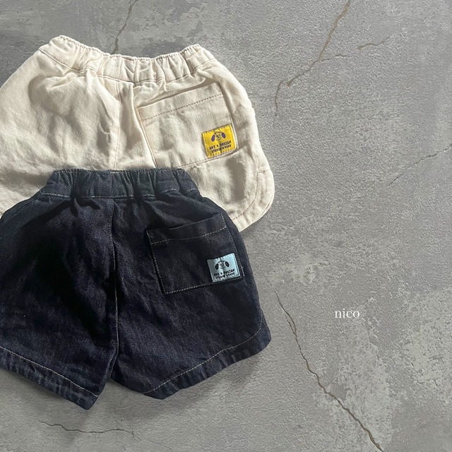 ラウンドデニムショートパンツ (90-130サイズ)