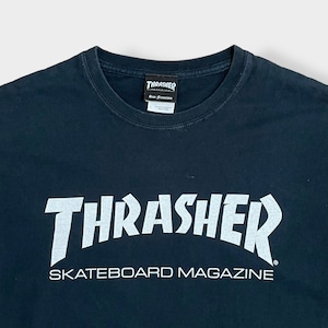 【THRASHER】スラッシャー ロゴ プリント Tシャツ L スケボー スケートボード ストリート系 us古着