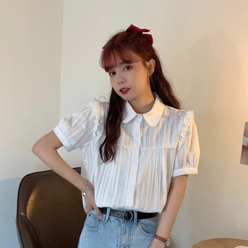 ホワイトシャツ スリーブスプリングカラーソリッド トップス 春物 ソリッドカラー ステッチ YY-ファッション15837661347