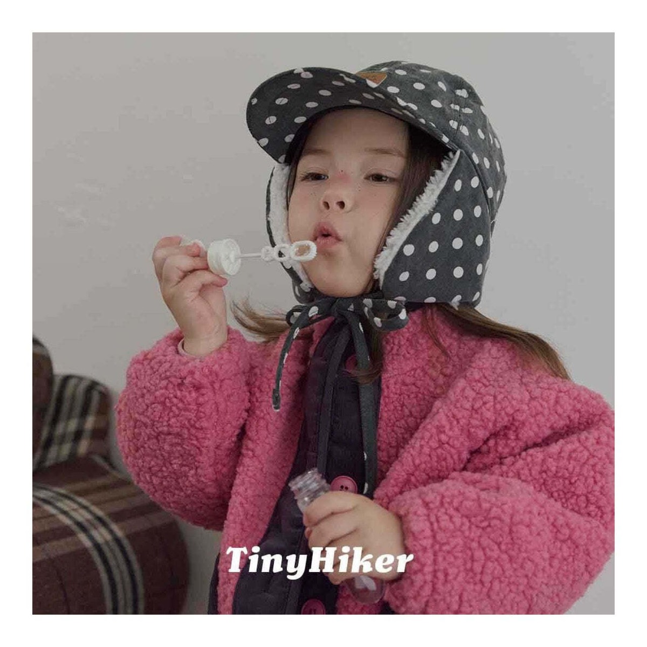 【取寄】Tiny Hiker ドット耳付きキャップ FREE｜冬服｜韓国子供服