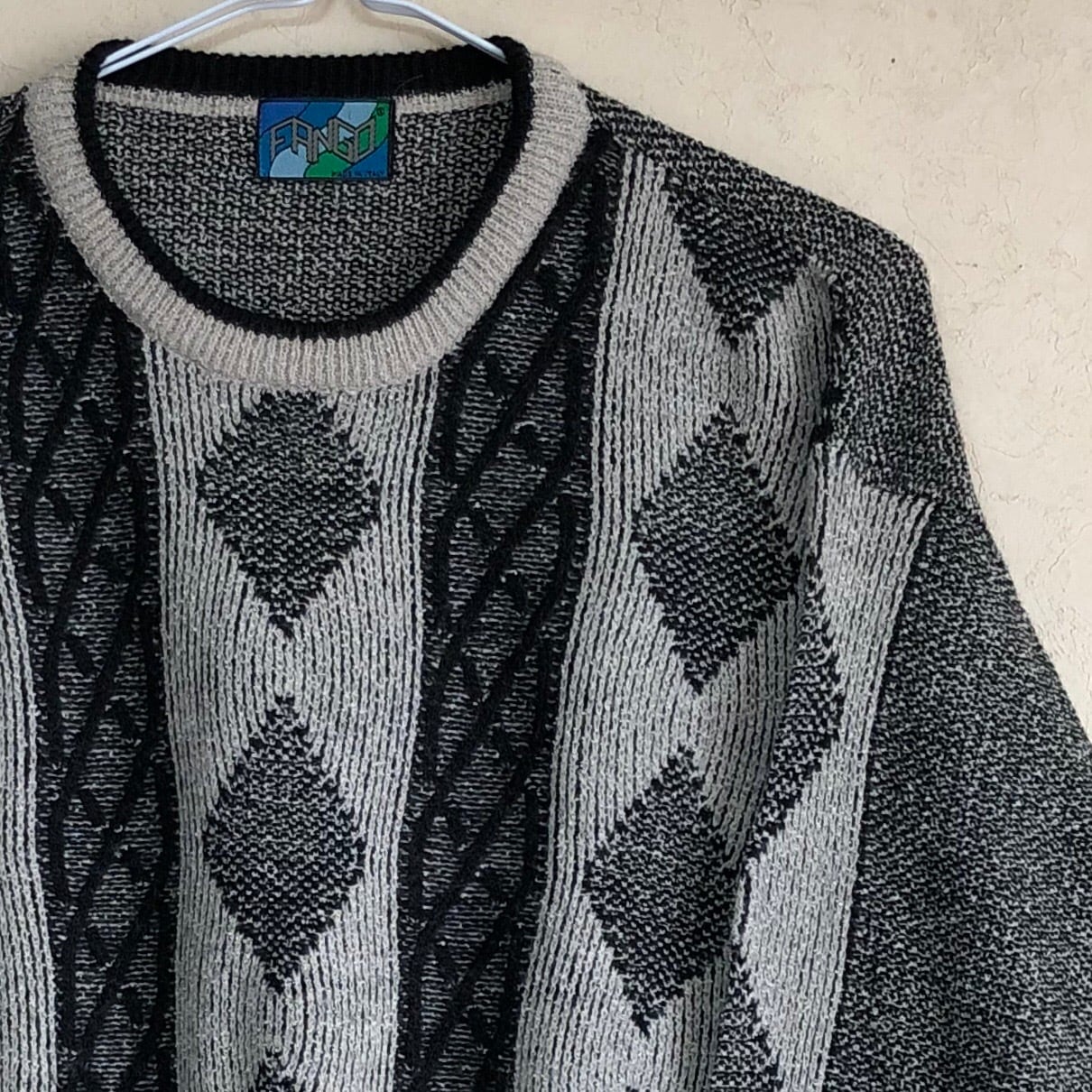 【Lサイズ】FANGO イタリア製 ケーブルニット ダッドニットセーター