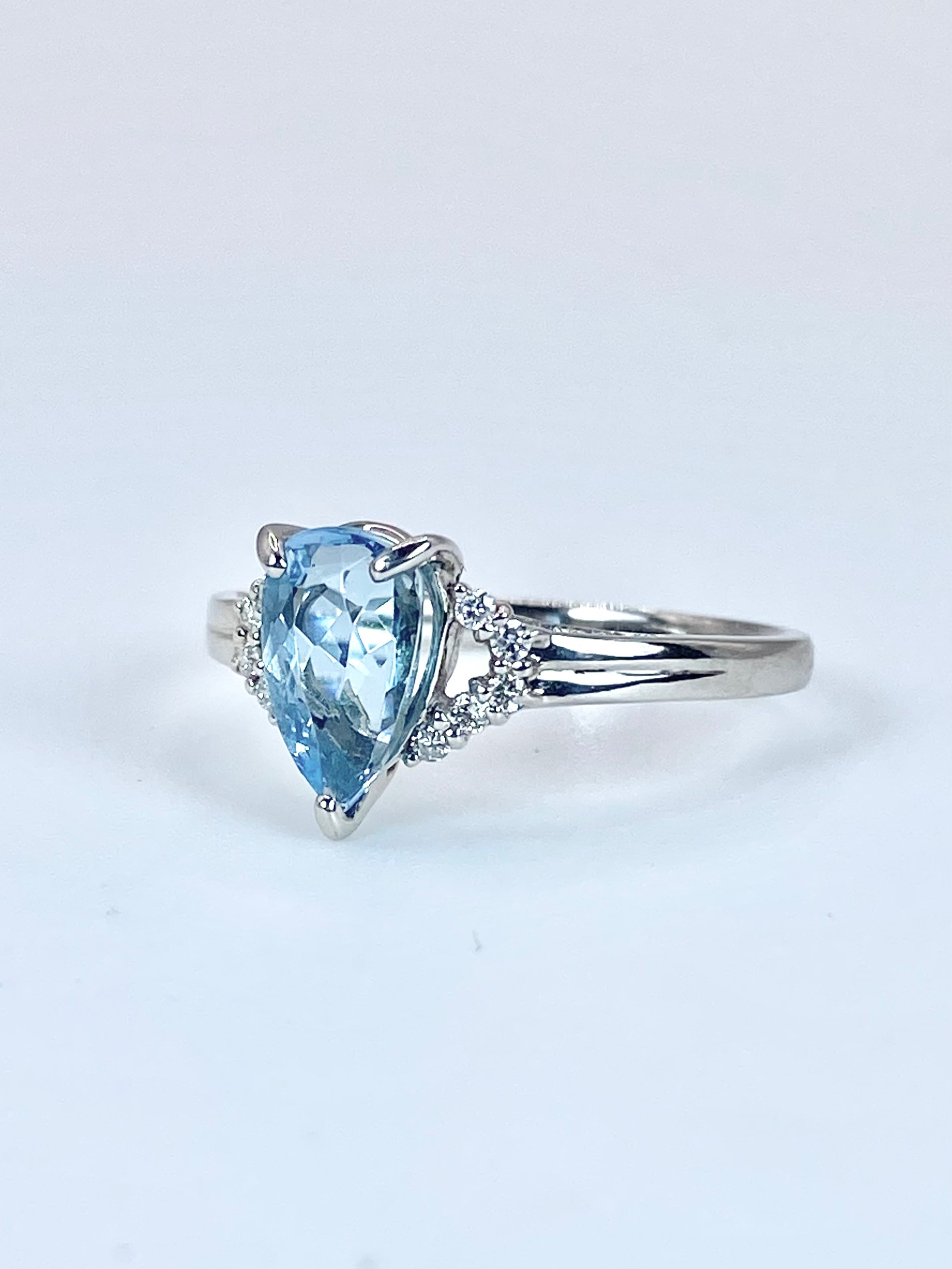 サンタマリア アクアマリン 1.23ct/ダイヤモンド 計0.08ct Pt900