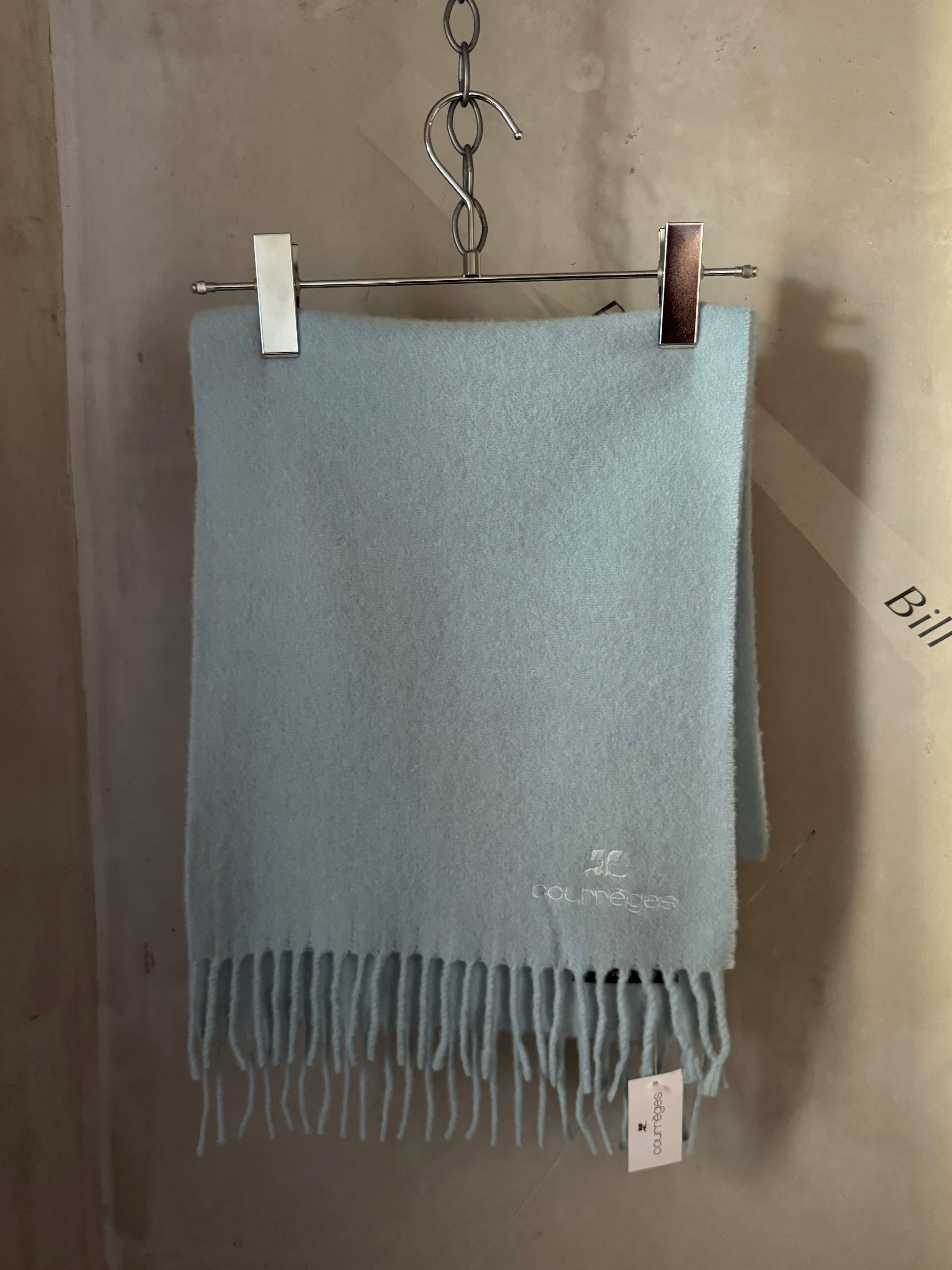 Courrèges ice blue logo muffler(dead stock)