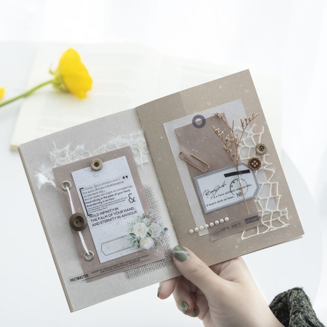 コラージュ用特殊紙ミニノート　纸上花房（Paper Flowers House）シリーズ[TG-13p]