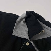 TRUSSARDI GOLF トラサルディ ゴルフ 二重襟風 鹿の子 半袖 ポロシャツ LL/ブラック メンズ