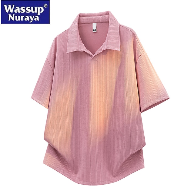 【WSシリーズ】★POLOシャツ★ 4color 半袖 トップス ユニセックス メンズ 夏服 シンプル 無地 黒 白 色 ピンク