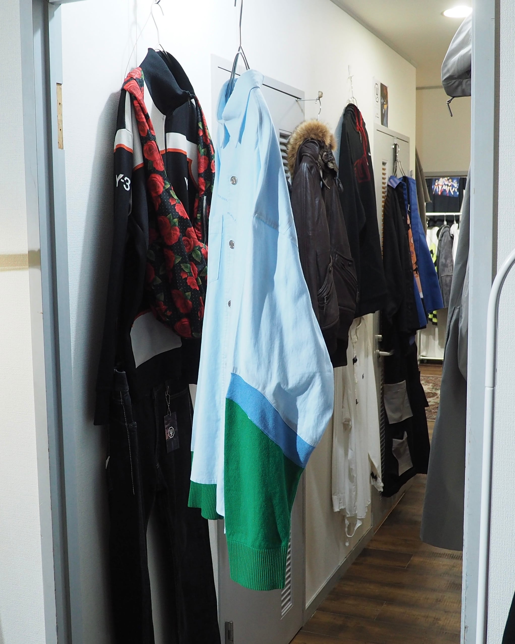 " EAFINETAL " Knit Docking Over silhouette Light Blue shirt