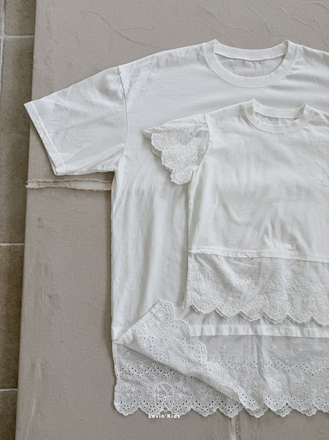 [Lovin' Kids] Angel Lace Tee Mom / [러빈] 엔젤레이스티엄마