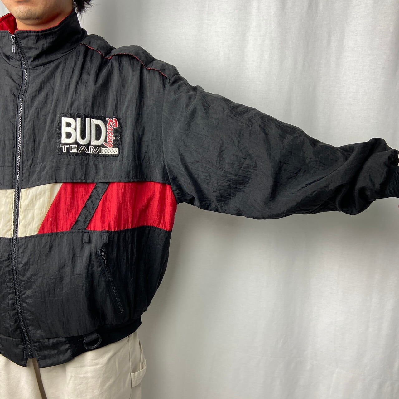 90年代 USA製 Budweiser バドワイザー ナイロンジャケット レーシング 