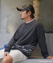 【#Re:room】BIG LOGO W JACQUARD CREW KNIT［REK130］