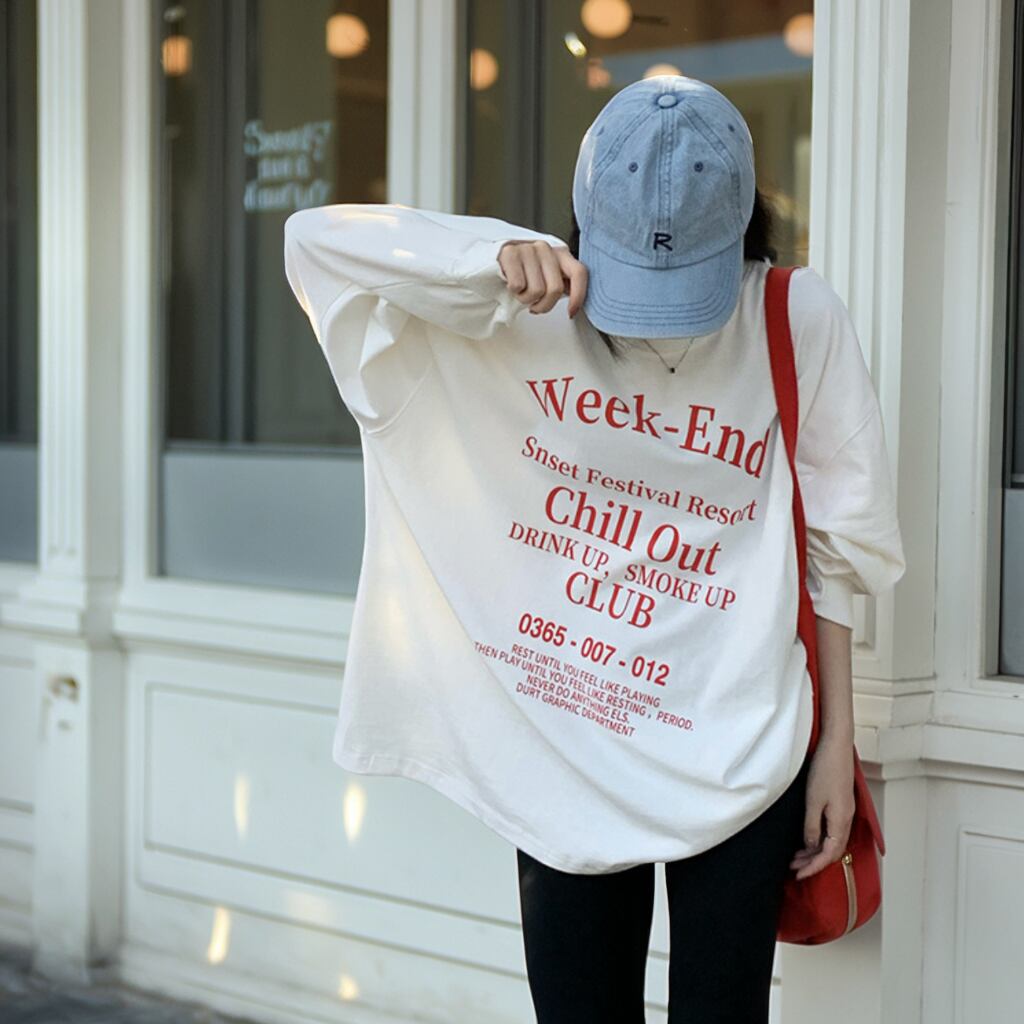 ロングスリーブプリント長袖Tシャツ 00074