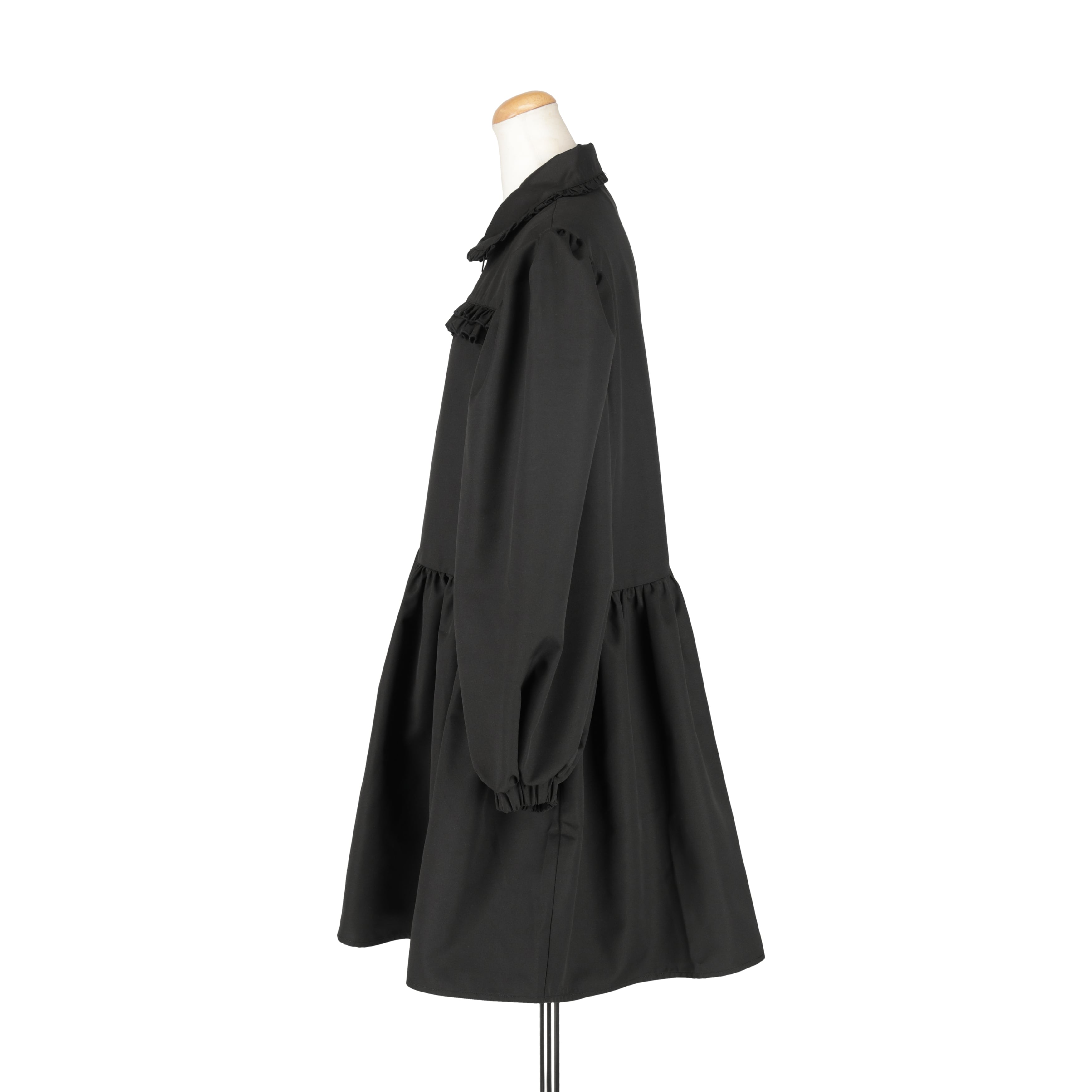 ジップフリルワンピース　BLACK