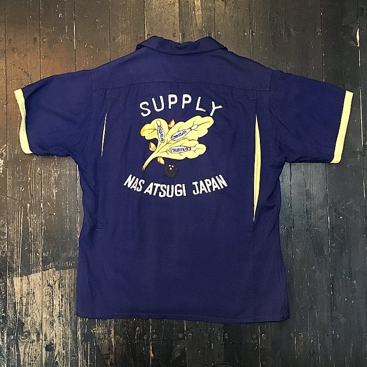50's / Sun Bros&Co / Military Souvenir Rayon Bowling Shirt