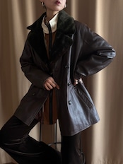 espresso brown lamb leather jacket-5145-1