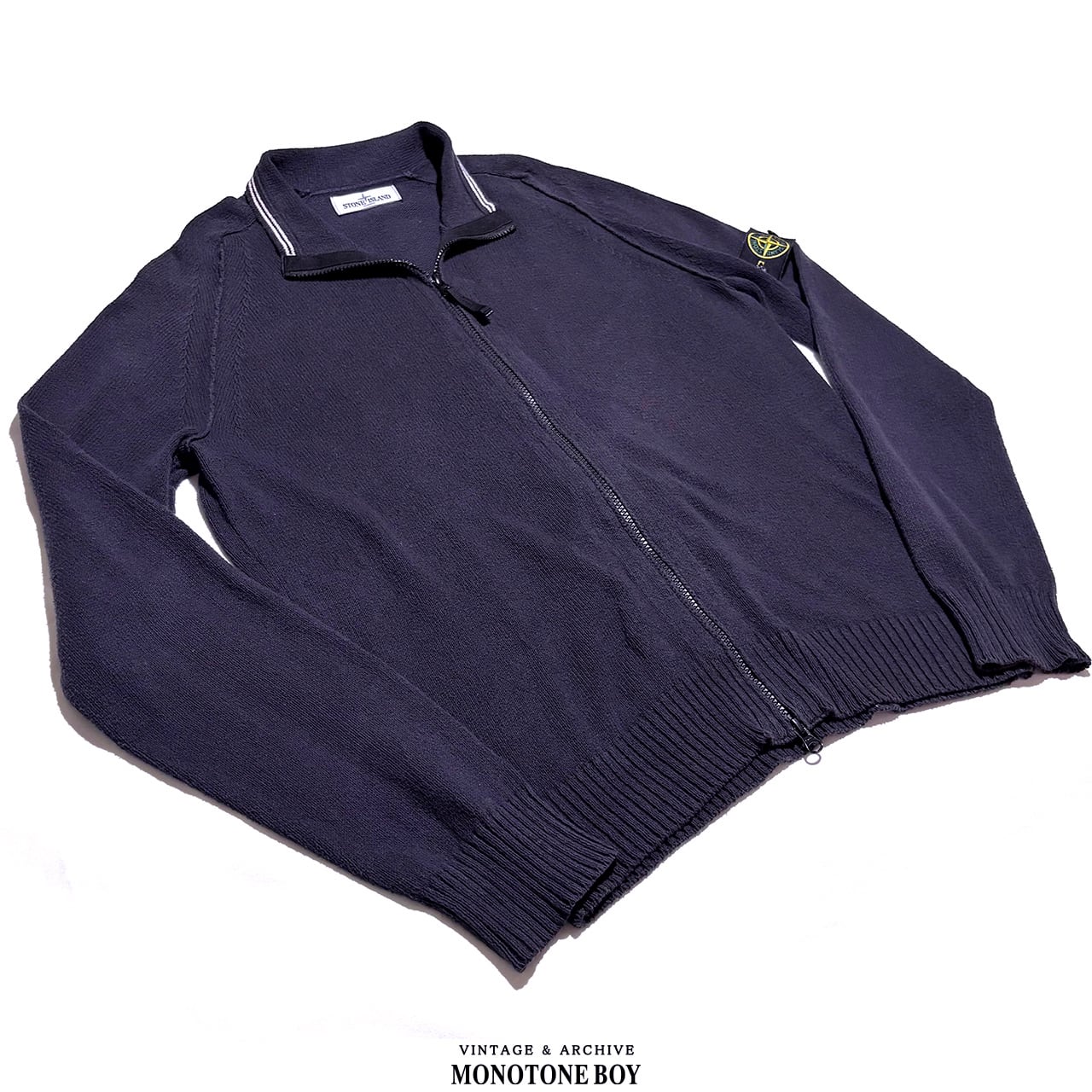 STONE ISLAND 2012SS ZIP UP DRIVERS COTTON KNIT NAVY size L