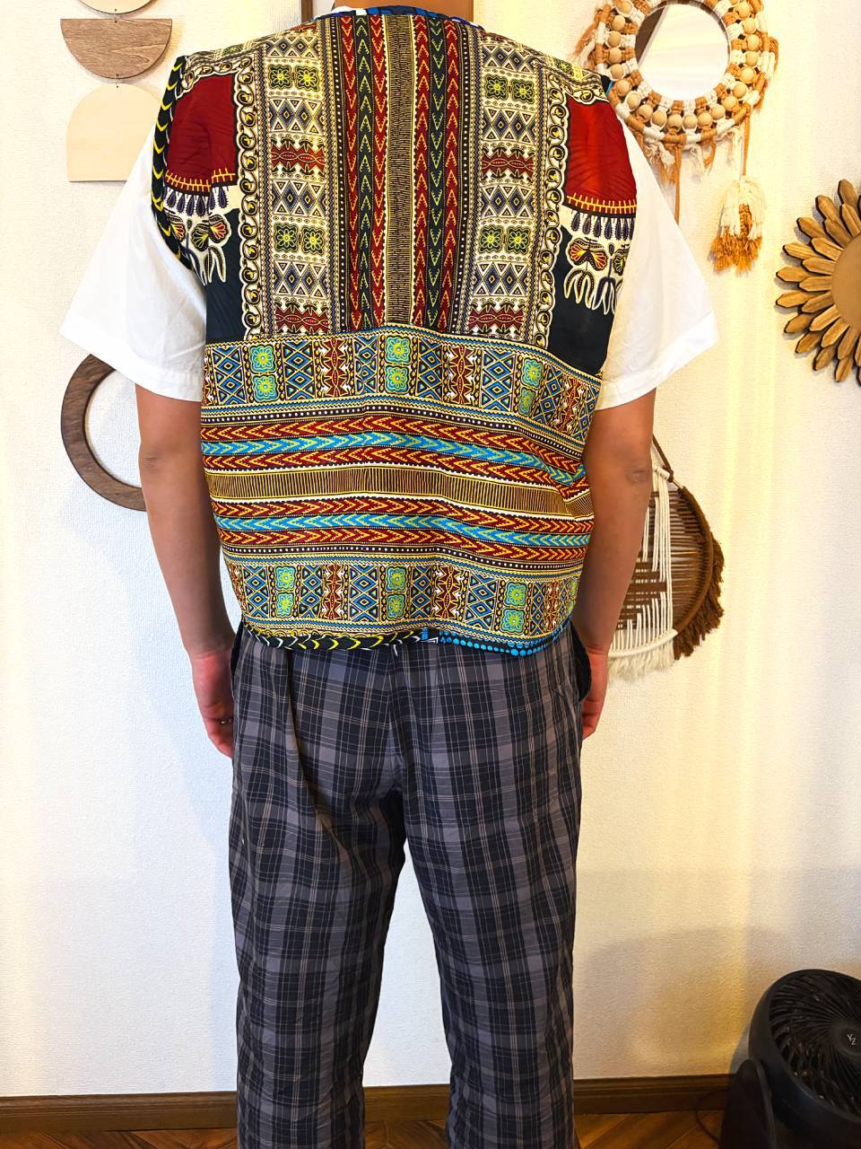 モロッコ製】アフリカンファブリックベスト／ユニセックス | モロッコ