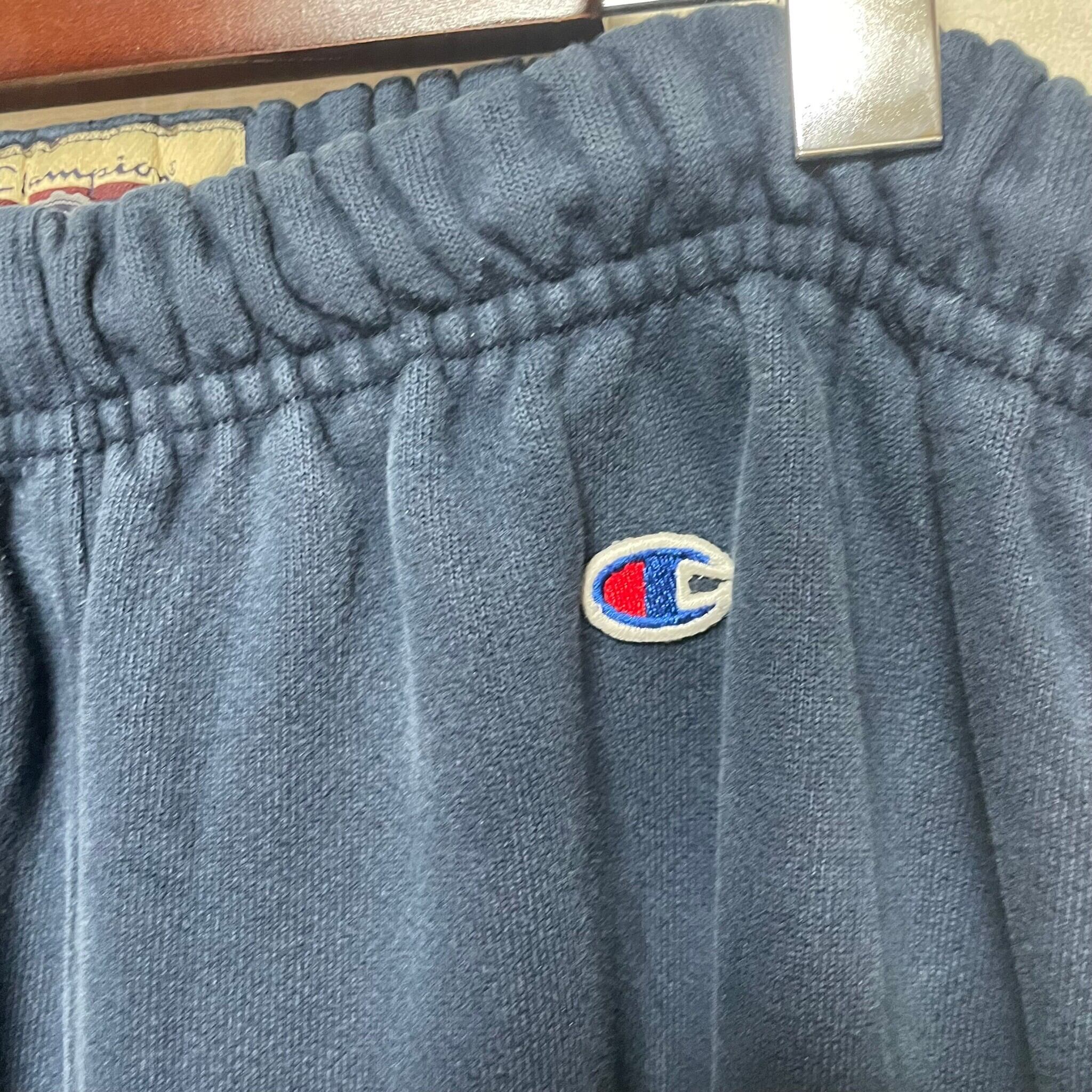 W34×L30】champion REVERSE WEAVE スウェットパンツ ワッペン 腰紐 裾