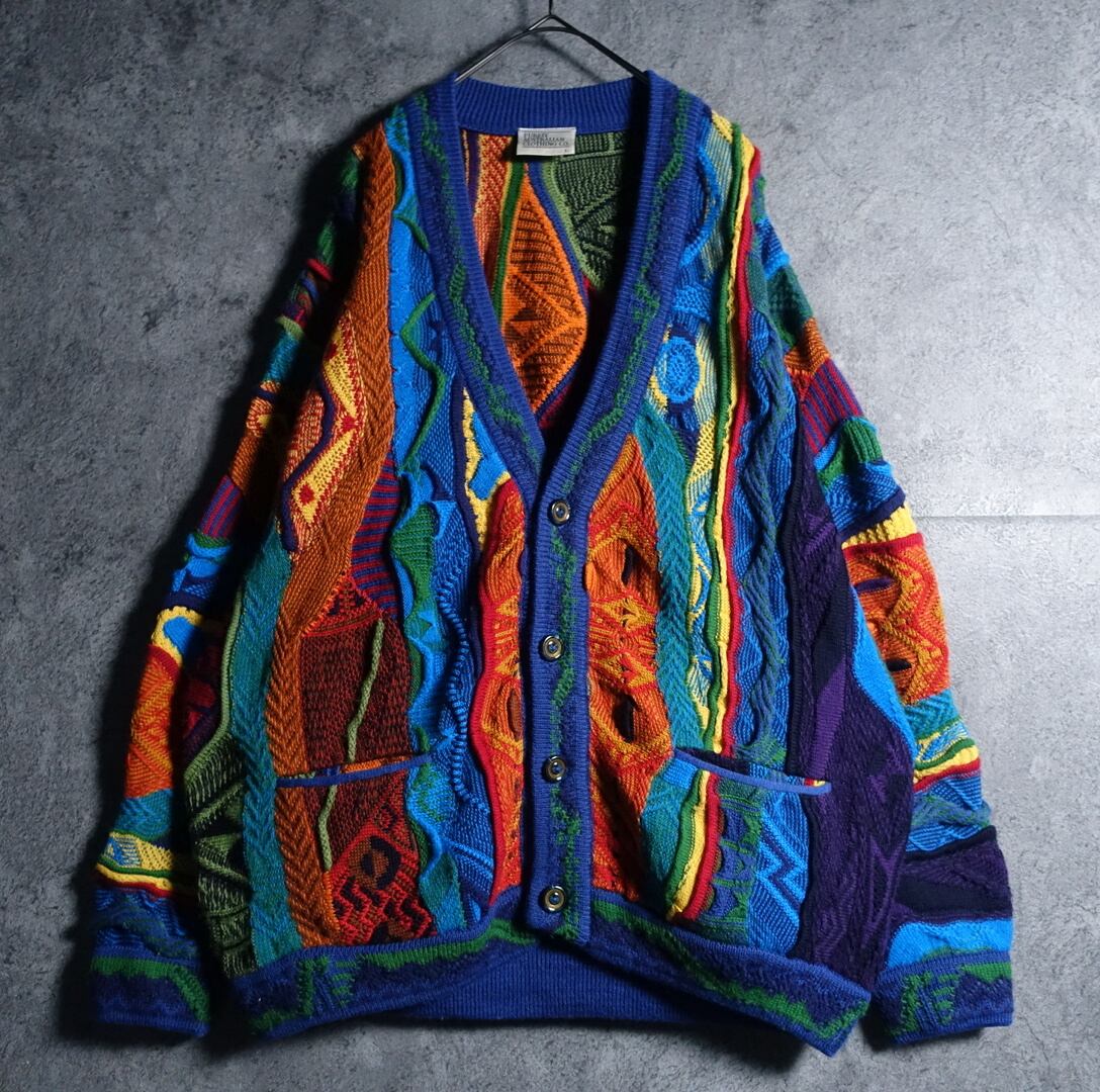 Multicolor 3D Pattern Design Knit Cardigan