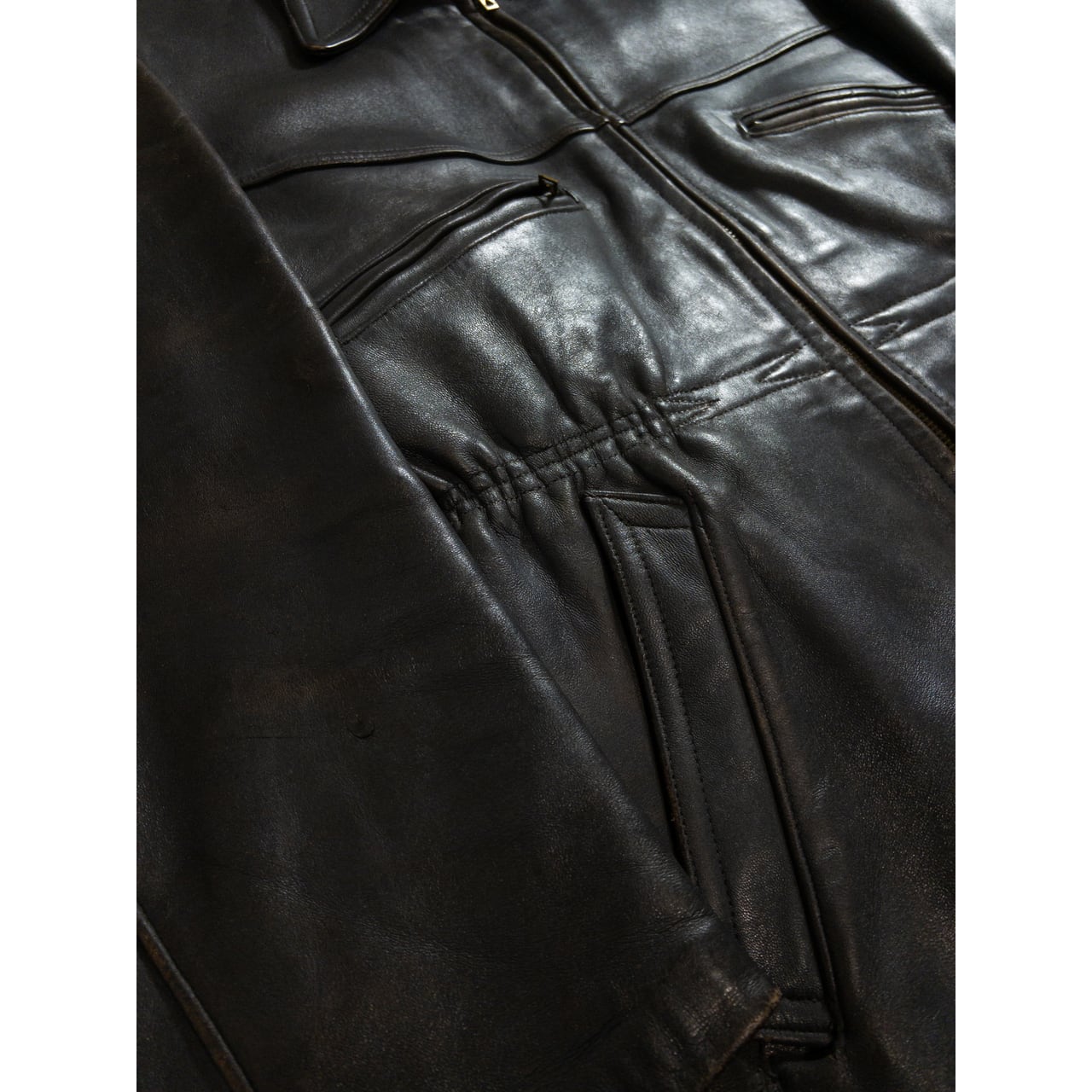 【最終値下げ】French vintage Motorcycle Leather CWORKS【Ltail / ﾙﾃｰﾙ】Leather M65 fishtail（BLACK）