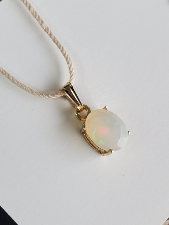 宝石質エチオピアンオパール 18KGP 14KGF ペンダントップ