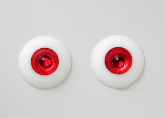 Silicone eye - 19mm Metalized Red with Smaller Ruby Jewel (Austrian Crystal Stone) for 17mm