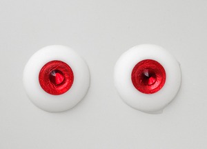 Silicone eye - 19mm Metalized Red with Smaller Ruby Jewel (Austrian Crystal Stone) for 17mm