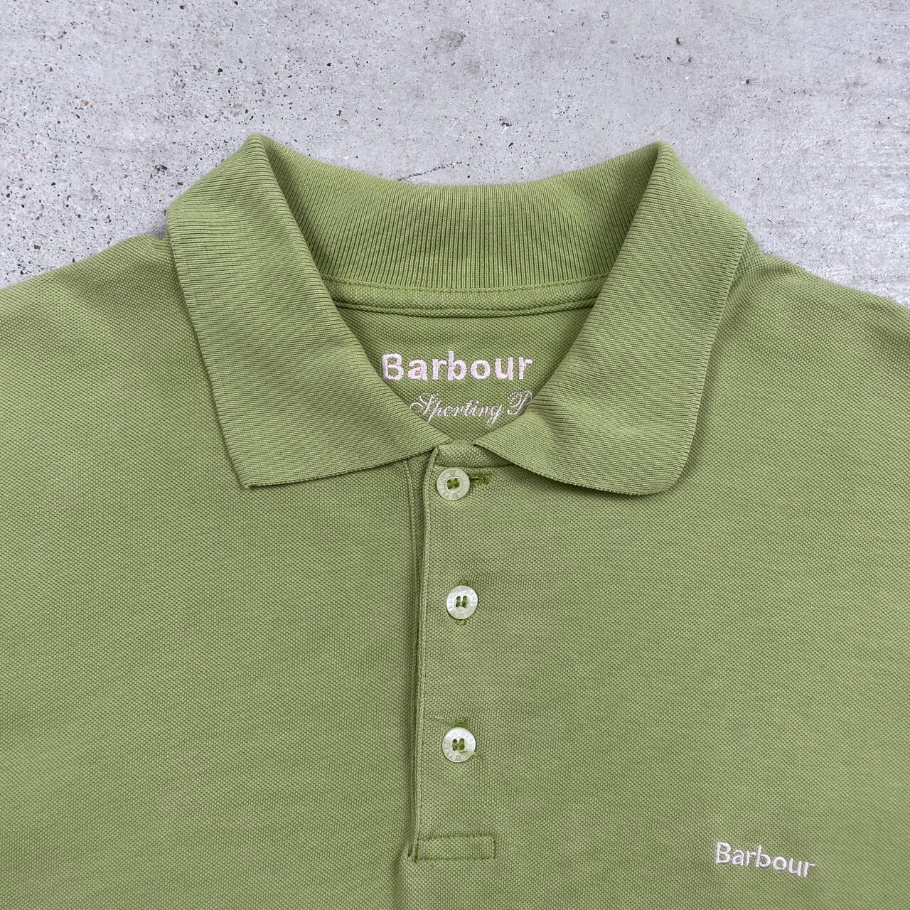 Barbour バブアー ポロシャツ メンズM 古着 ワンポイント刺繍 ライト 