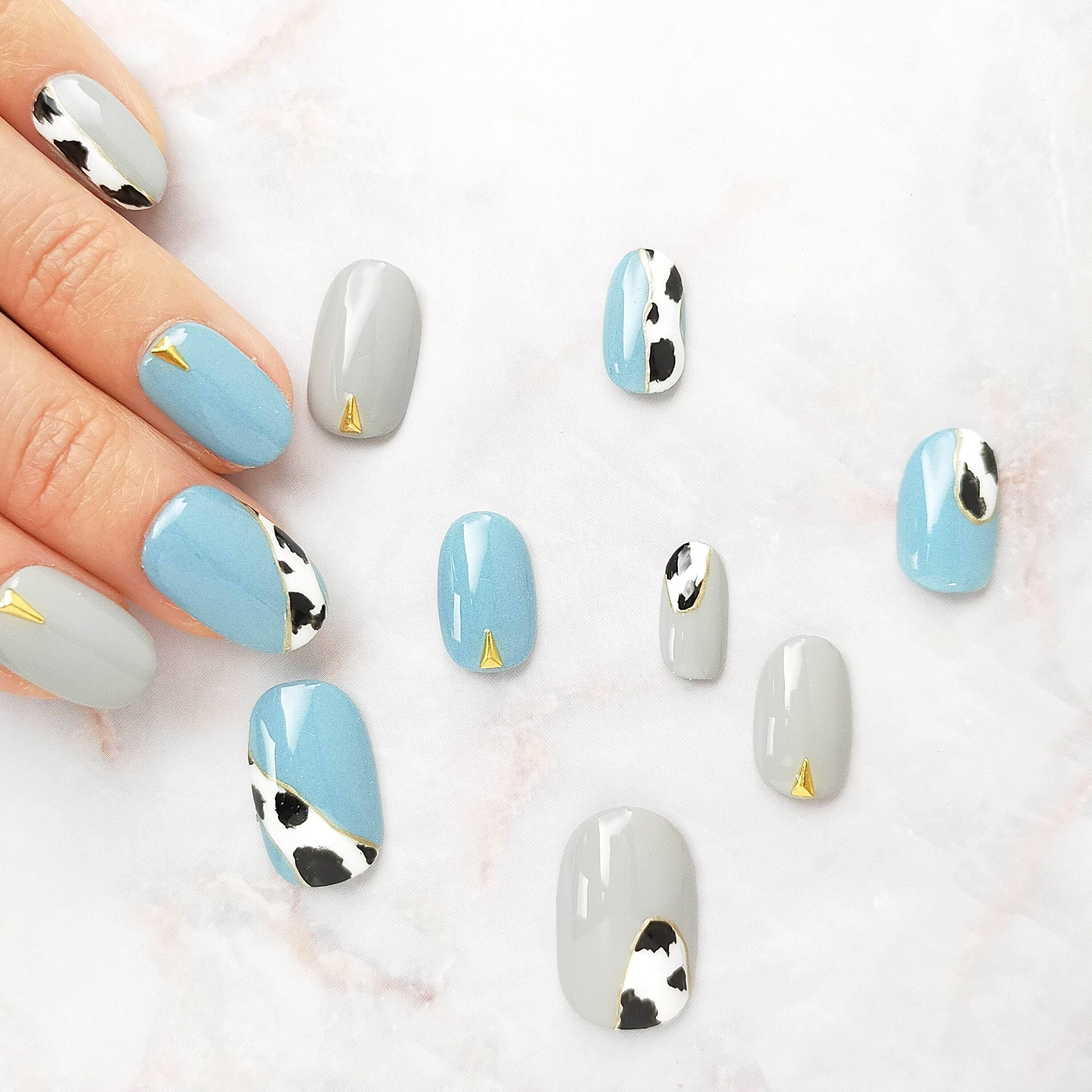 スタイリッシュで独創的なアニマルネイル ニュアンス オリジナルカラー くすみ 成人式 ネイルチップ専門店aula Nail ーアウラ ネイルー
