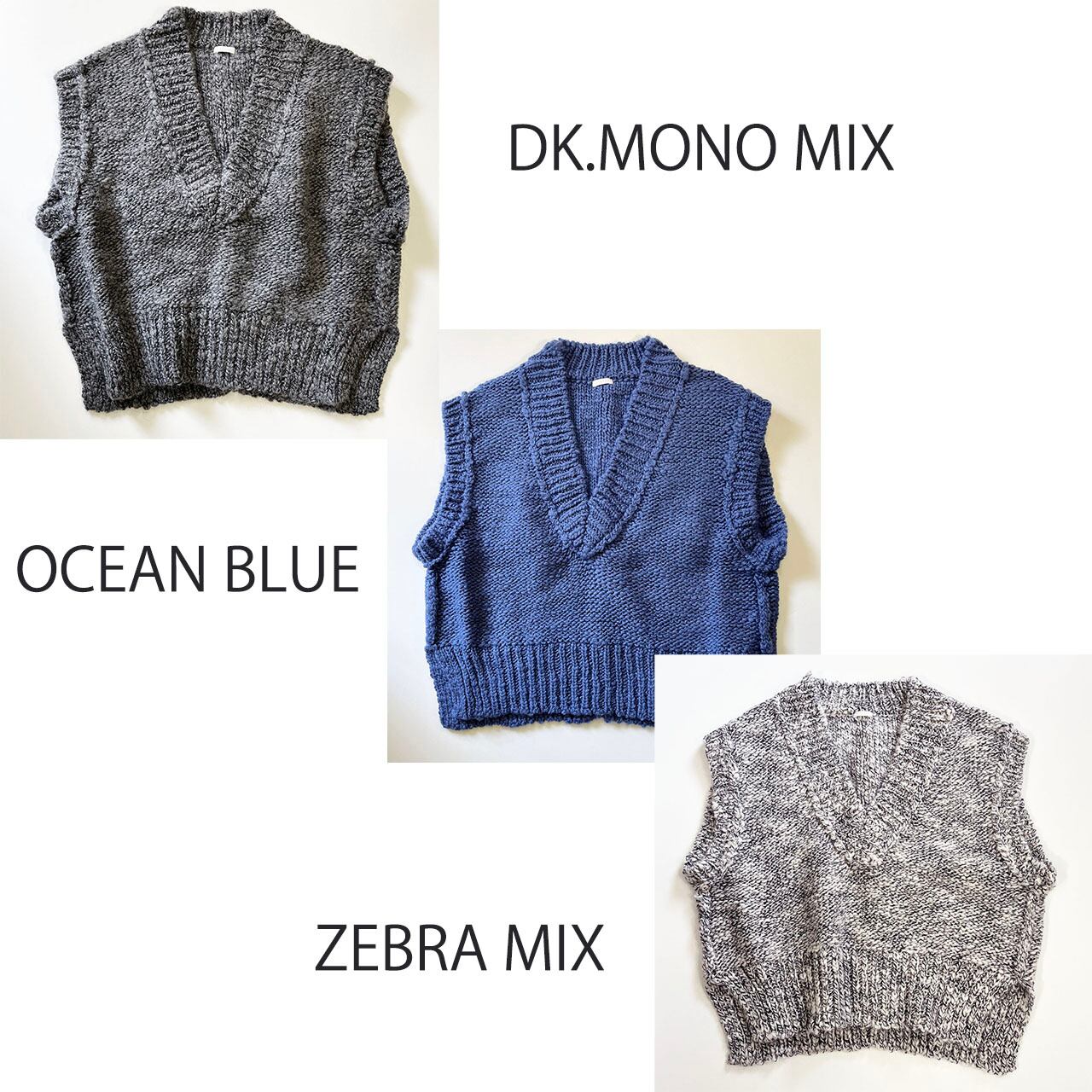コムアーチ　ベスト comm.arch. コム・アーチ「Hand Framed Chunky Mock Vest