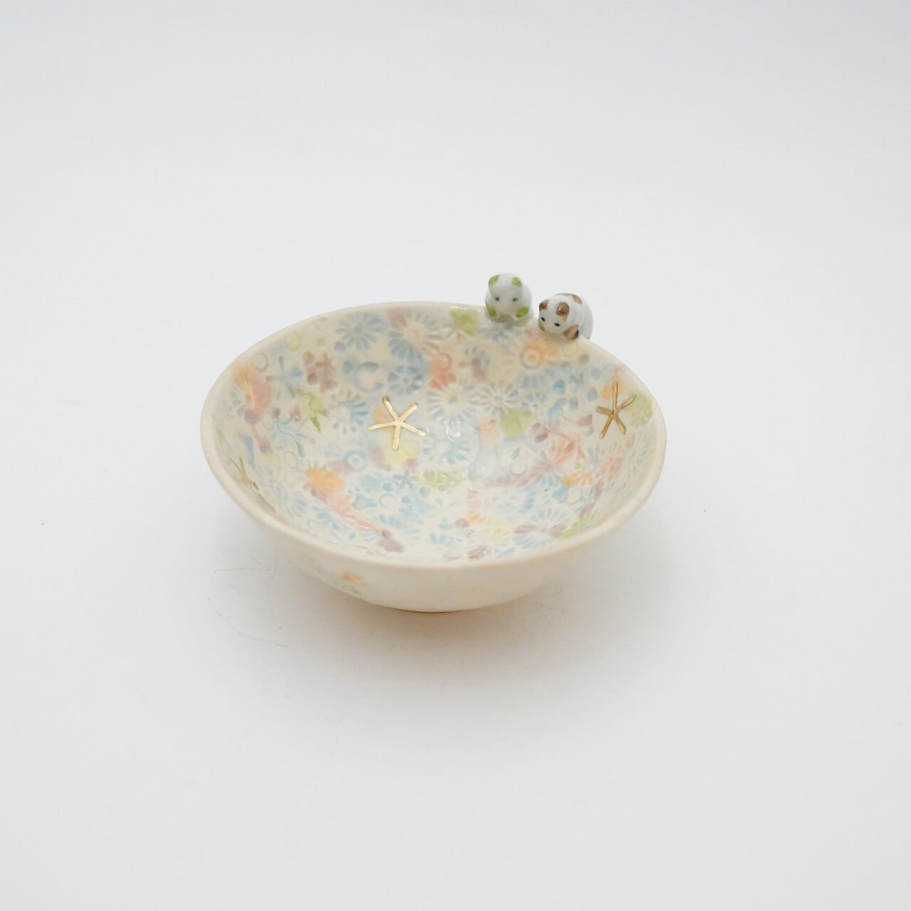 【陶工房ほうき】淡三島ちび猫 盃 9-A