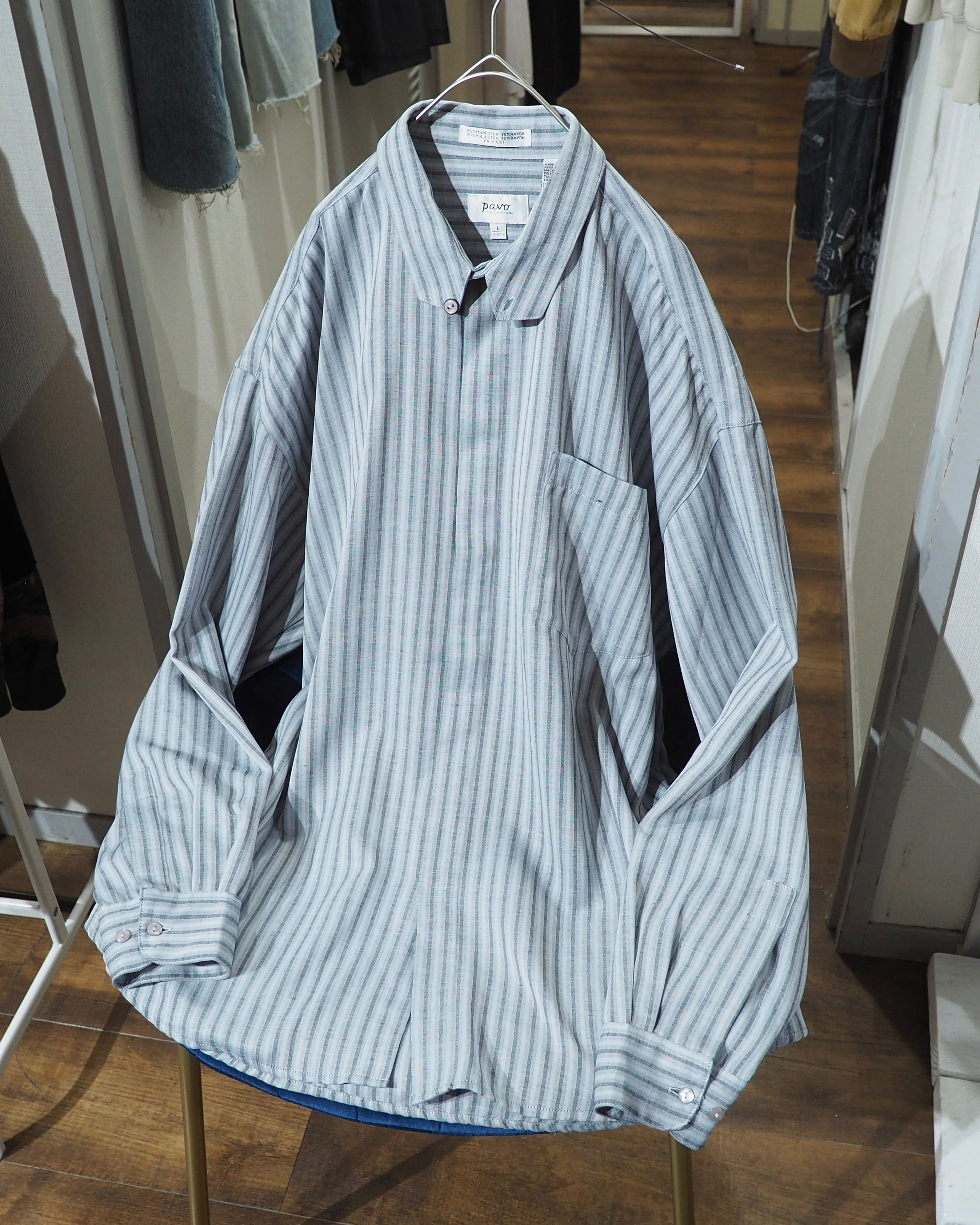 1990s " Pavo by Lastrade " Deformation Collar Design Vintage Drape Loose Shirt