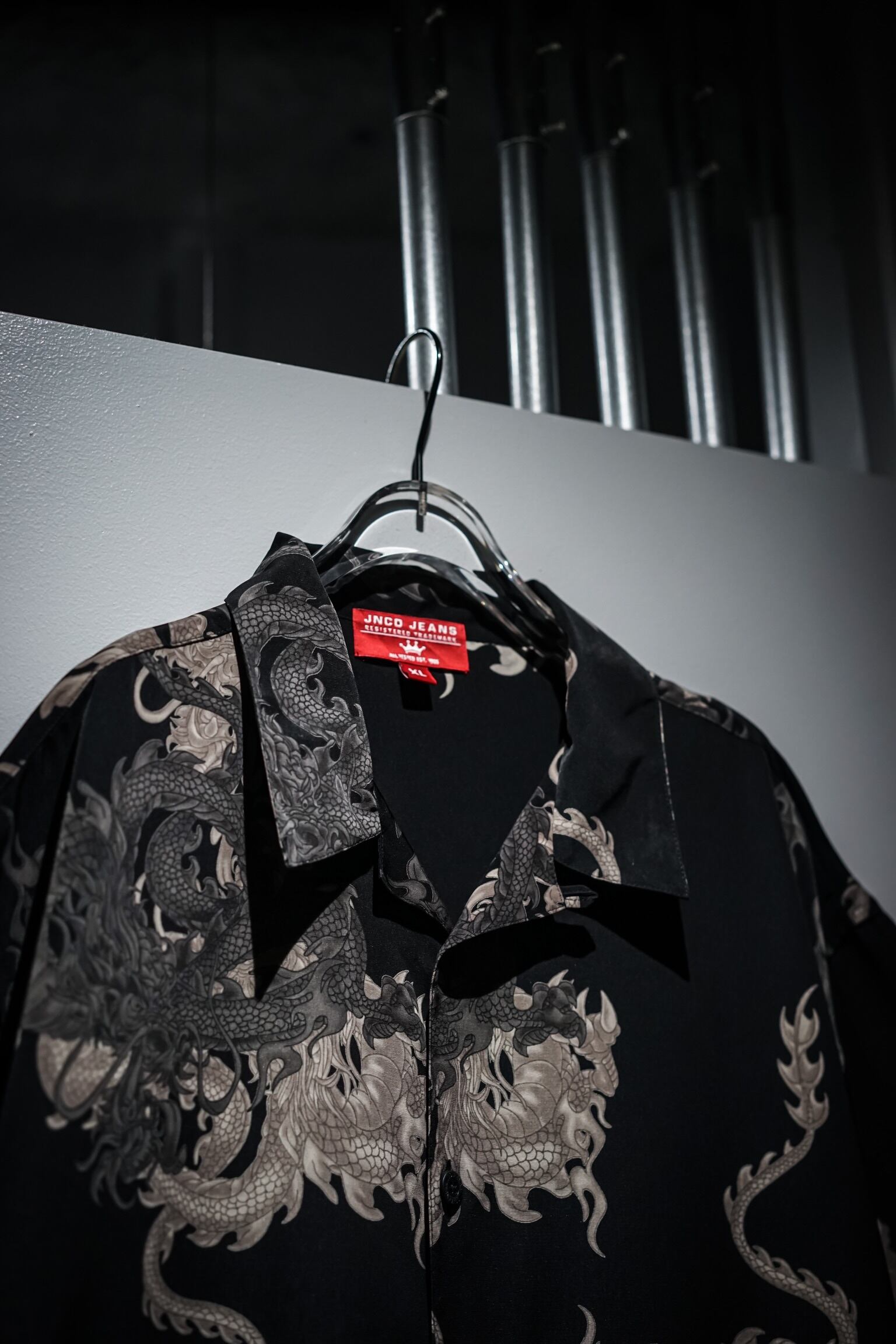 add (C) vintage】Dragon Pattern Loose Open-collared Shirts | Caka 