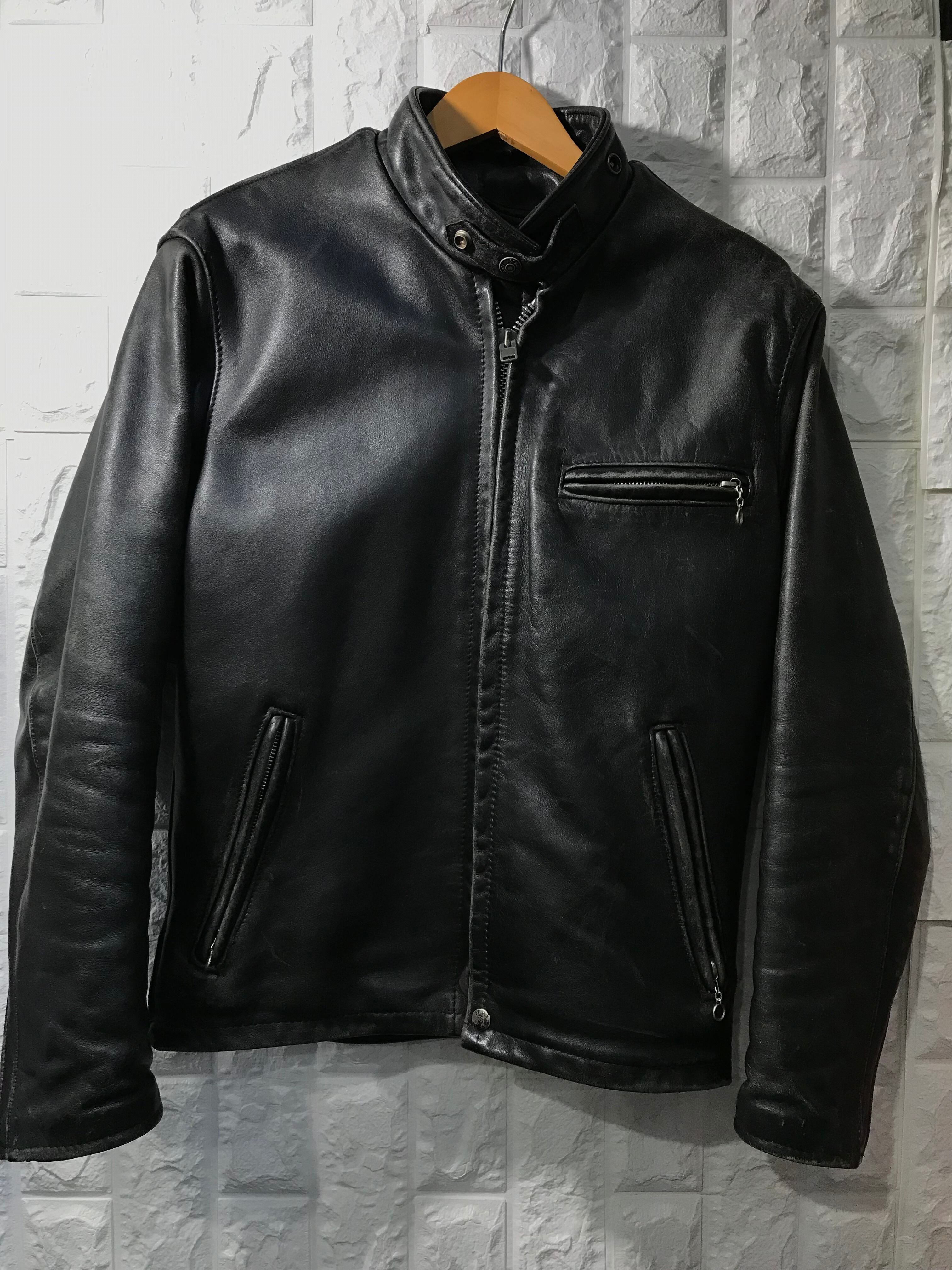 50s 60s ユーロ ヴィンテージ レザー ライダースジャケット ブラック