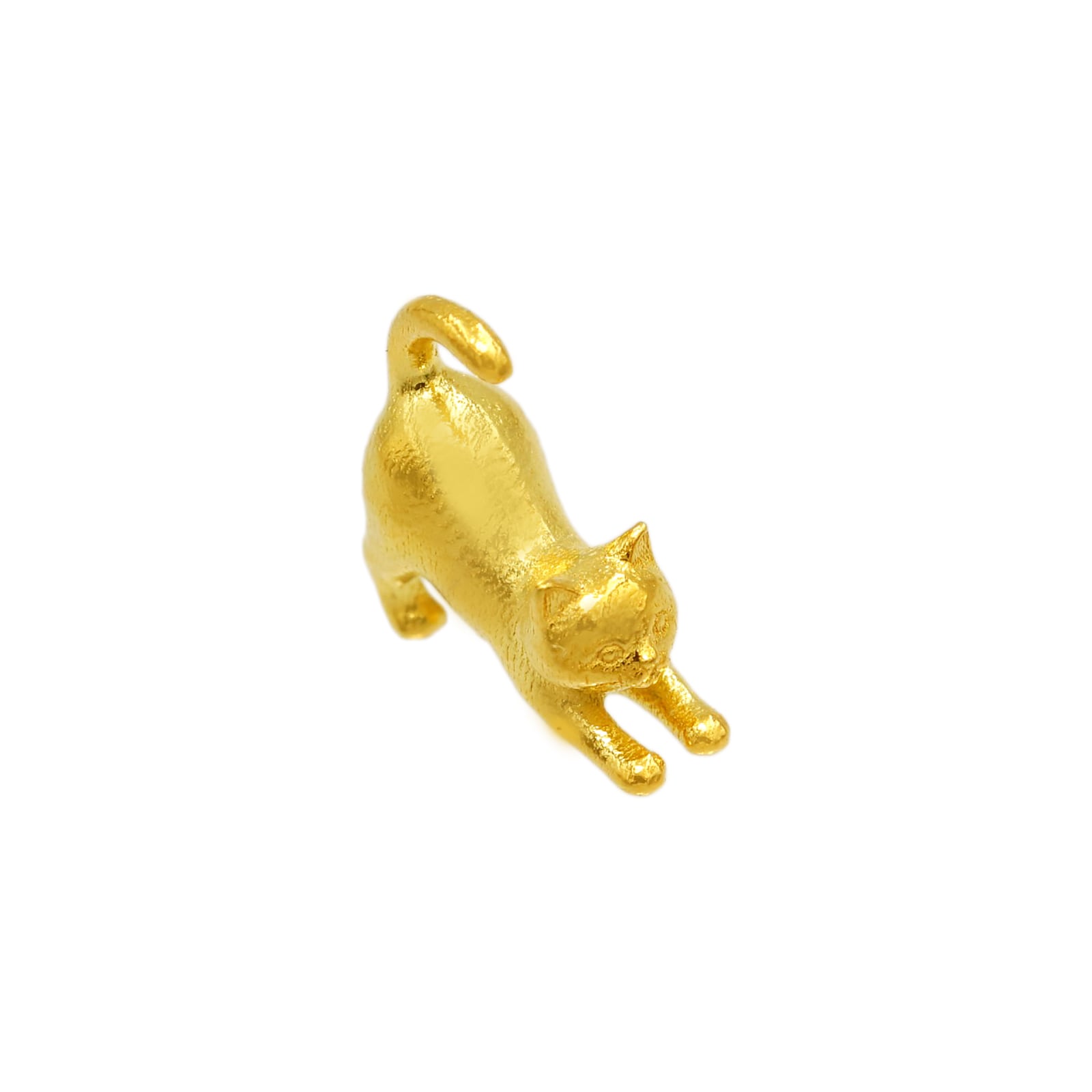 純金『背伸びする猫』約1g お守り 【JUNGOLD】【RNP01322】 | JUNGOLD