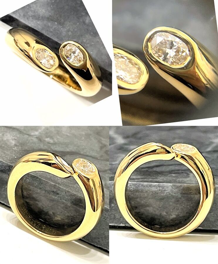CARTIER カルティエ K18 YG エリプス ドゥ テッド リング ダイヤモンド