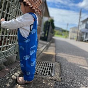 残り1点(4Y)piupiuchick / Overalls w/ Butter print / Kids