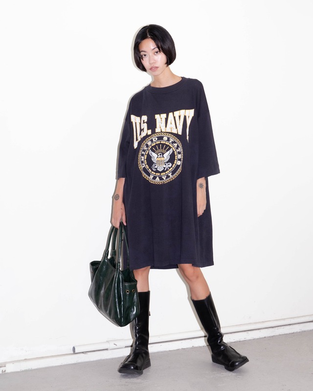 1990s "U.S. NAVY" emblem tee dress