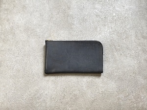 SHOZO Wallet (vegetable tanned and waxed leather) : Black * Won Grand Prix of the small leather article category in “Asia Pacific Leather Fair 2019”